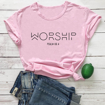 Totally-T, Worship Casual Cotton Christian Psalms 66:4 T-Shirt