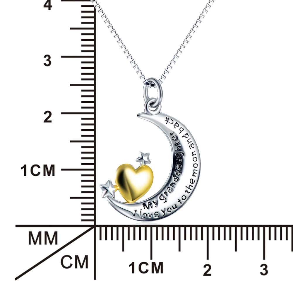 Moon &amp;Star Shape Pendant 925 Silver Necklace