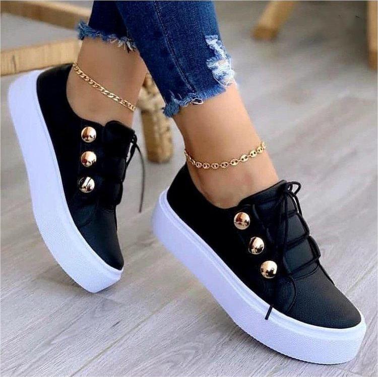 Dockers, Lace-up Platform Sneakers for Women with Rivet Casual Design