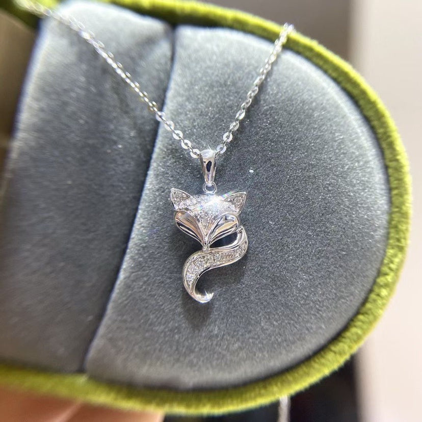 New S925 Silver Little Fox Necklace