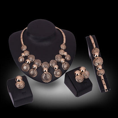 The Source, Bold Fashion Jewelry Collar Necklace, Bracelet, Earrings and Ring, Four Piece Women&