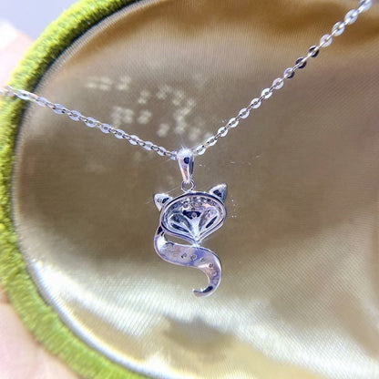 New S925 Silver Little Fox Necklace