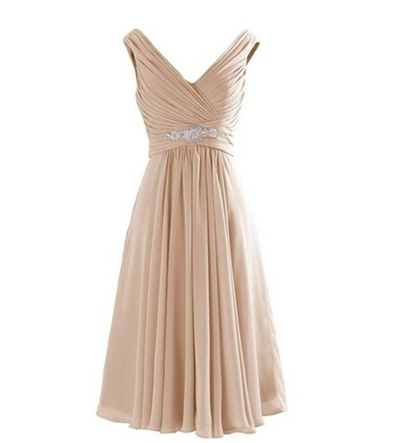 Moon Light, Elegant Wrap Bodice High Waist Embellished Evening Dress