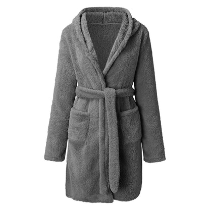 Craftsman, Velvet Winter Bath Robe For Women, Thick Warm and Soft Sleepwear/Lounger Robe