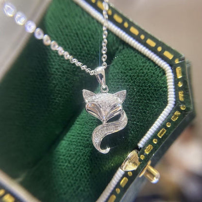 New S925 Silver Little Fox Necklace