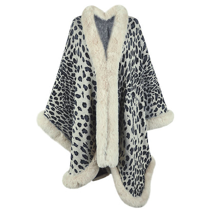 DAWN, Autumn and Winter New Fur Collar Cape Cardigan For Women