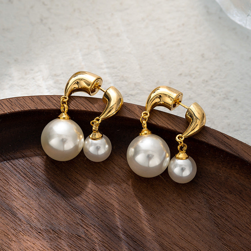 Coupling, Pearl Earrings For Women, Retro Simple And Lightweight Luxury Earrings