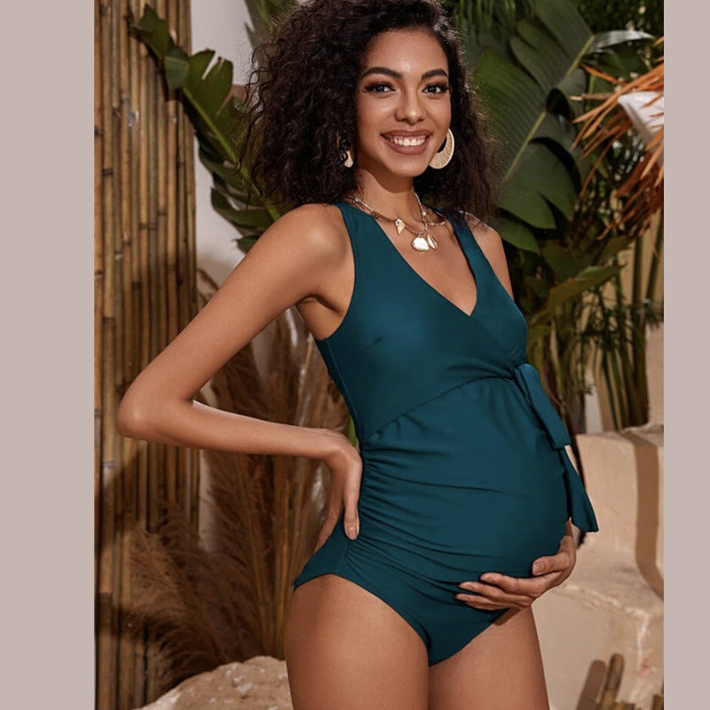 New One Piece Pregnant Women Conservative Swimsuit