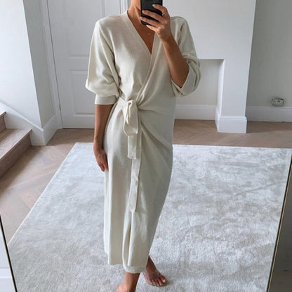 Leisure Babe, Ultimate in Stylish Comfort, V-neck Robe Dress