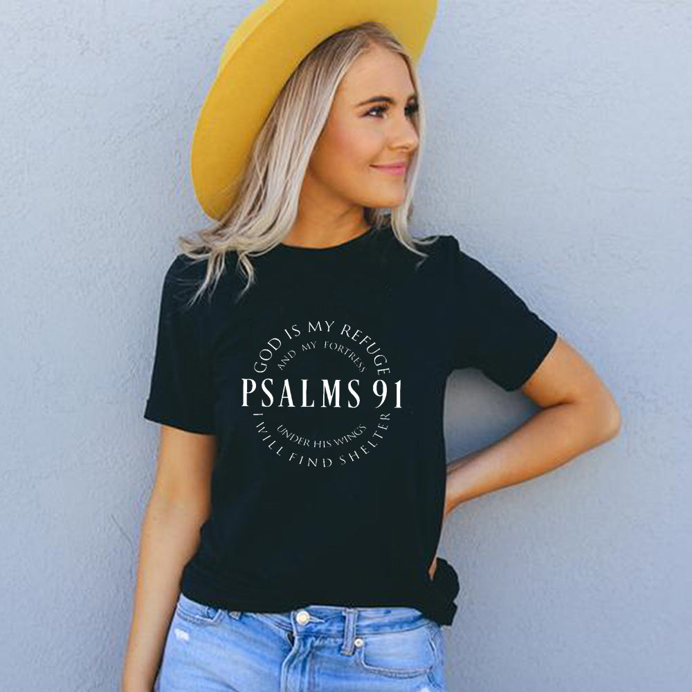 Totally-T, God Is My Refuge Psalms 91 Christian T Shirts