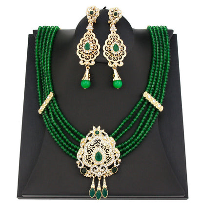 Ethnicity, Morocco Bridal Wedding Necklace Jewelry Set for Women