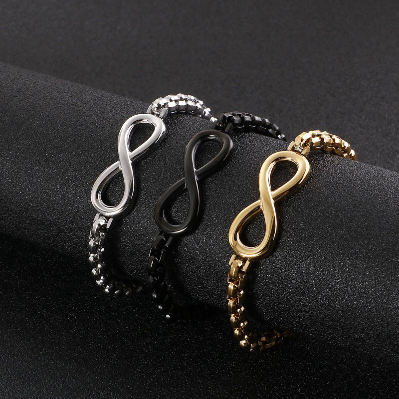 Eight, Stainless Steel Eternity Jewelry (The figure 8 represents Never Ending and New Beginnings)