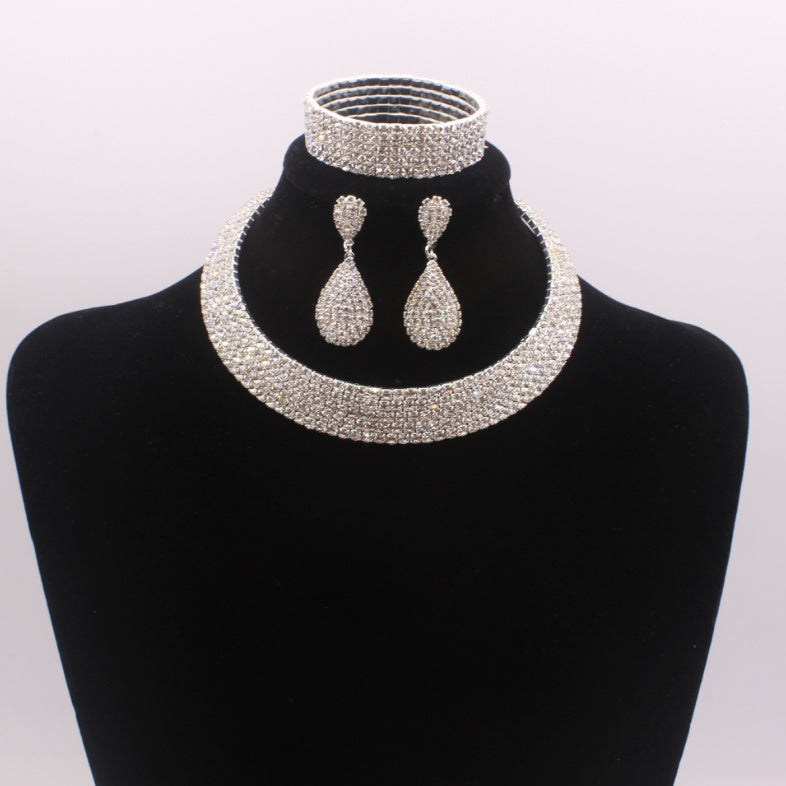 Opulence, Fashion Clavicle Collar, Earrings and Bracelet Set for Women