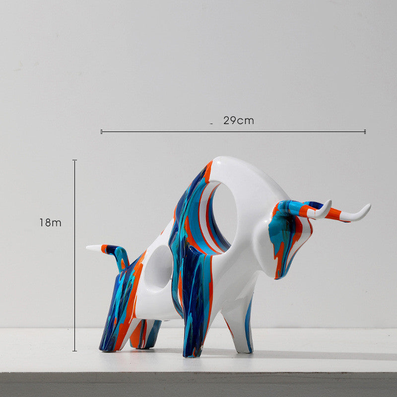 Nordic Art Splashing Color Cow Decoration Light Luxury Creative Living Room Decor