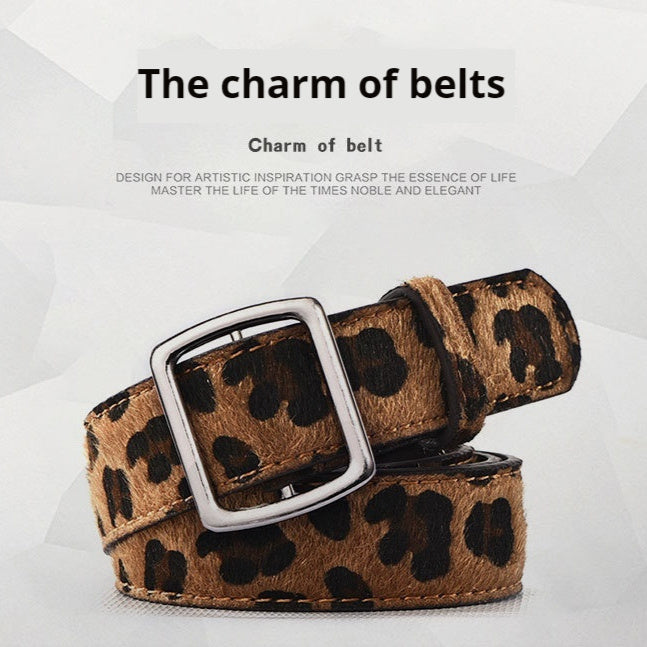 Fashionable Libell, Leopard Print Belt, Female Decorative Pin Buckle Belt