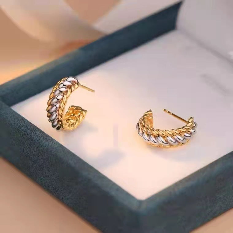 Jewelry 18K Gold Braided Earrings