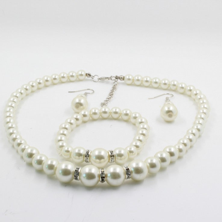 Pearlescence, Pearl Necklace, Earring and Bracelet Set,           Great for Weddings