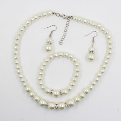 Pearlescence, Pearl Necklace, Earring and Bracelet Set,           Great for Weddings