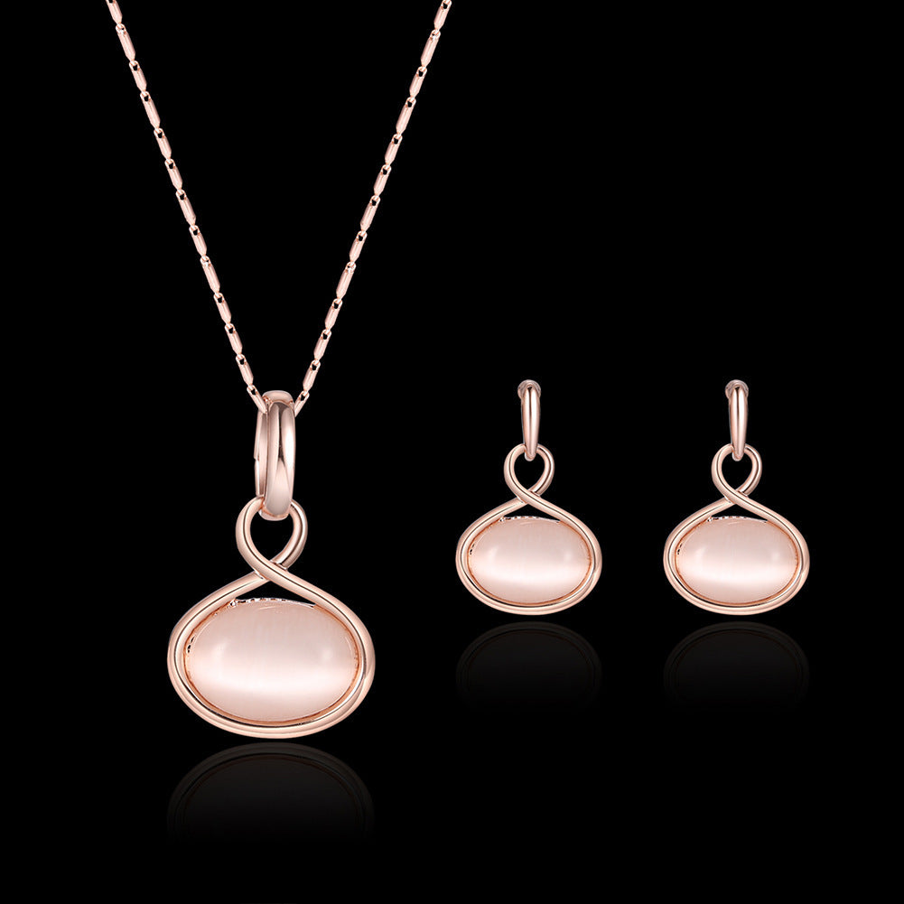 Blush, Soft Romantic Jewelry Duo,  Necklace and Earrings Set Make Great Bridal Wedding Party Gift Set