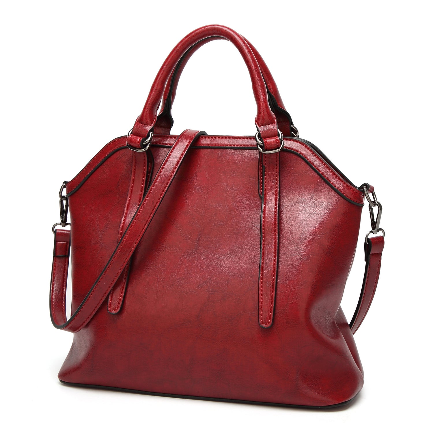 Pure and Simple, Lady Leather Grip Handbags in Rich Tones