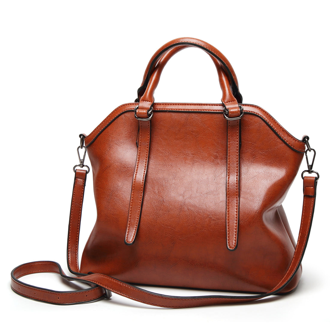 Pure and Simple, Lady Leather Grip Handbags in Rich Tones