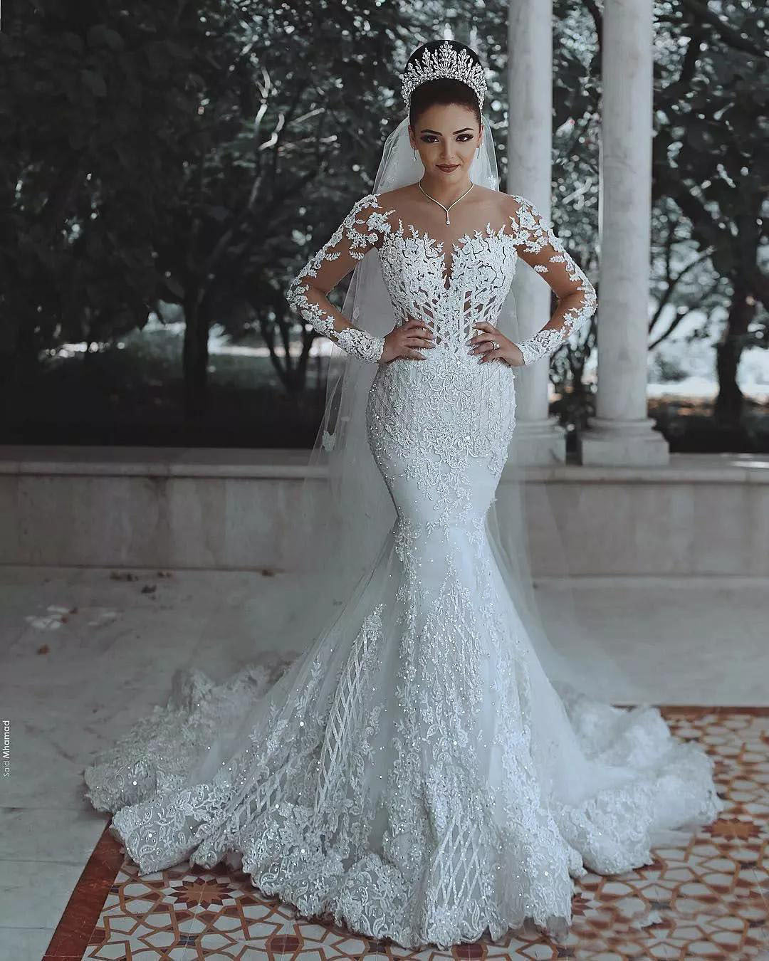 The Day, Luxury Mermaid Lace Wedding Gown