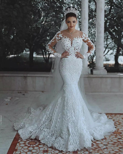 The Day, Luxury Mermaid Lace Wedding Gown