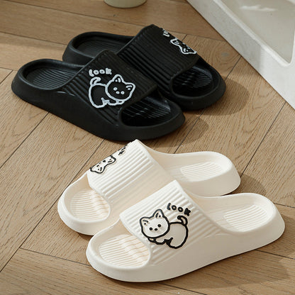 Cute Cat, Women Slippers, Thick Platform Non-Slip Slides for Indoor and Outdoor