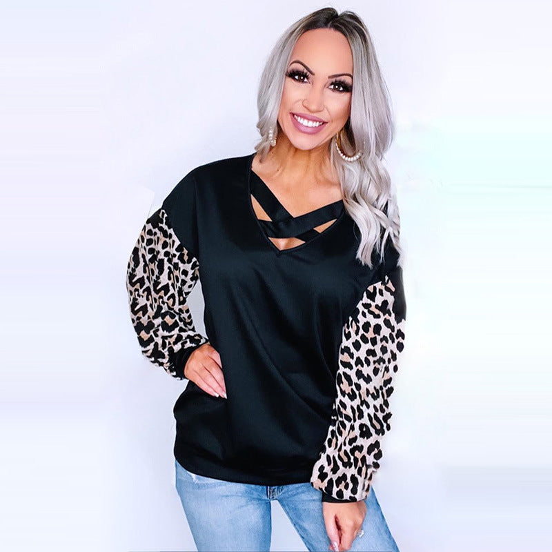 SLB Style Pick, Loose Leopard Print Long Sleeve Top