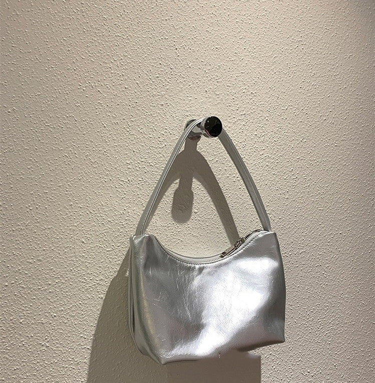 Minimalist Silver Shoulder HandBag