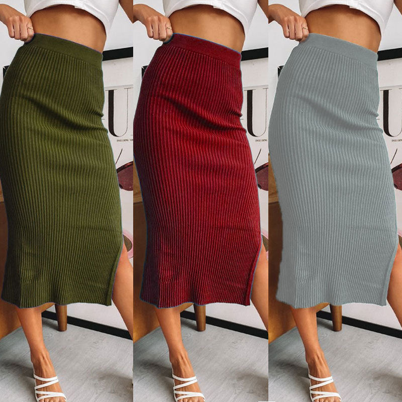 Women High Waist, Slit Skirt