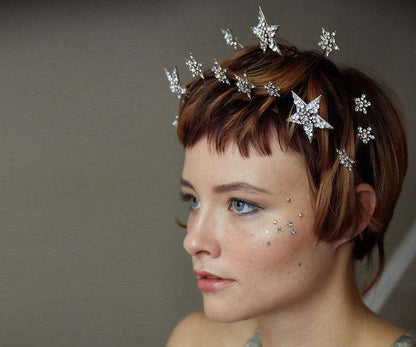 Shining Star, Bridal Jewelry Double Row Head Crown