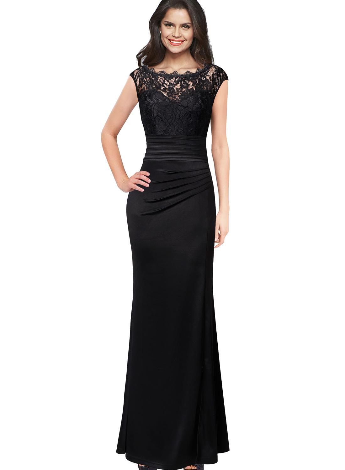 LIVELY, Lace Bodice with Side Ruching Long Wedding Party Dress, Bridesmaid Gown