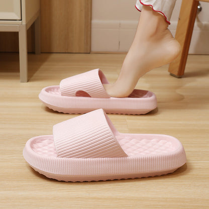 EVE, Summer EVA Slippers, Solid Color Rhombus Stripe Anti-slip Slippers New Women&