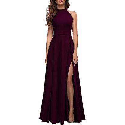 Livie, Halter Top Sleeveless Long Bridesmaid/Evening Dress (Plus Sizes)