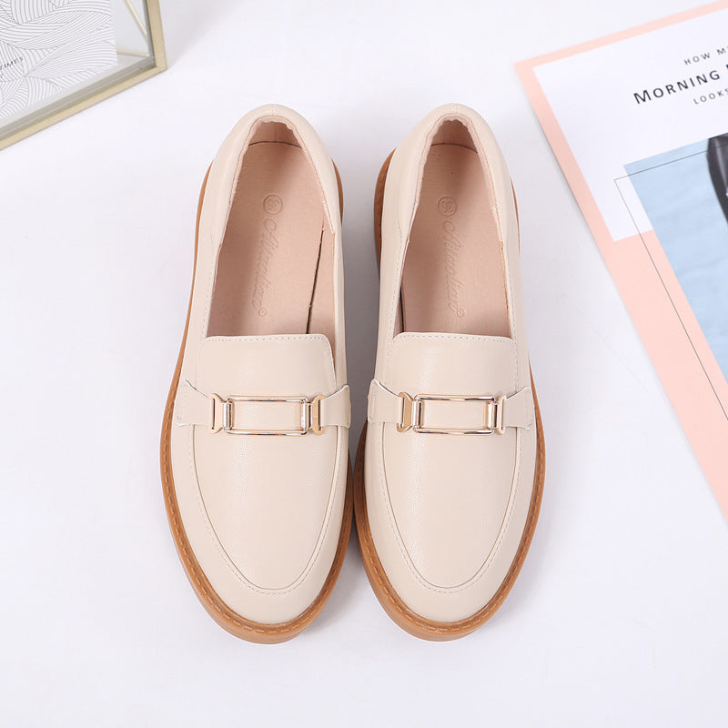 British Loafers College Style Leather Shoes