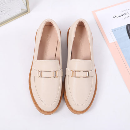 British Loafers College Style Leather Shoes