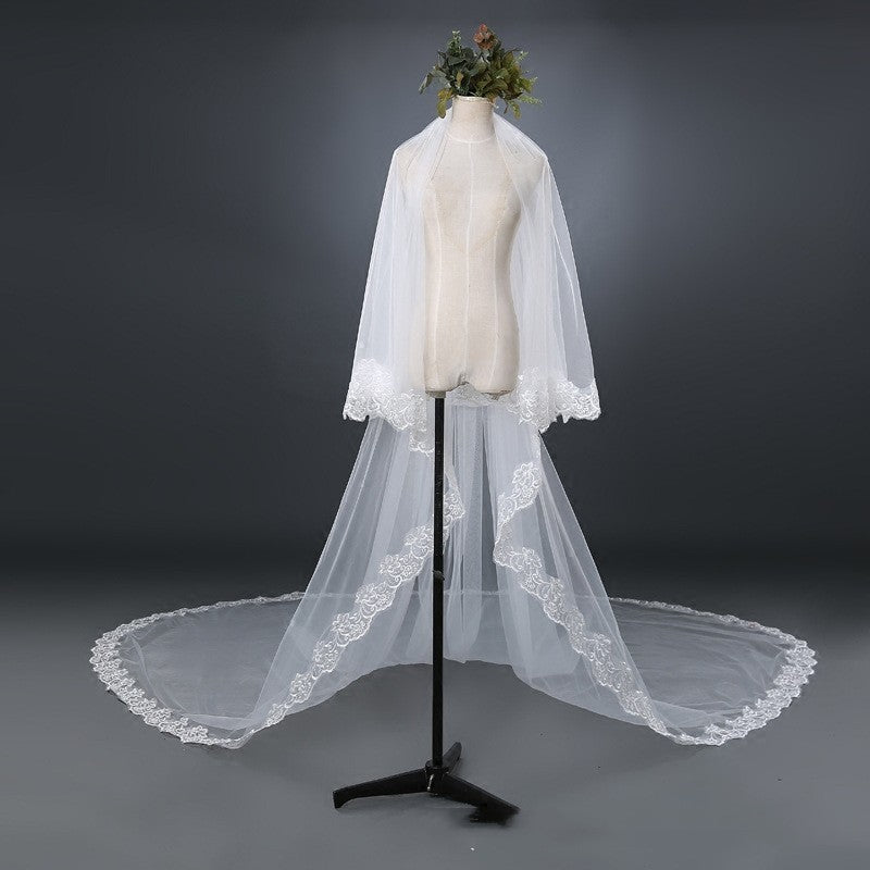 Double Veil Bride Wedding White