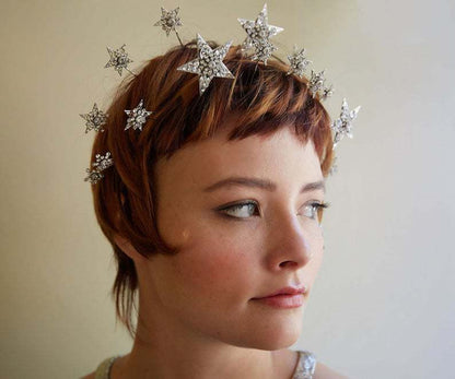 Shining Star, Bridal Jewelry Double Row Head Crown