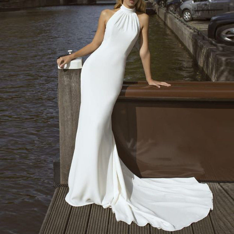 Venus I, Flowing Slim Fit Halter Neck Bridal Gown