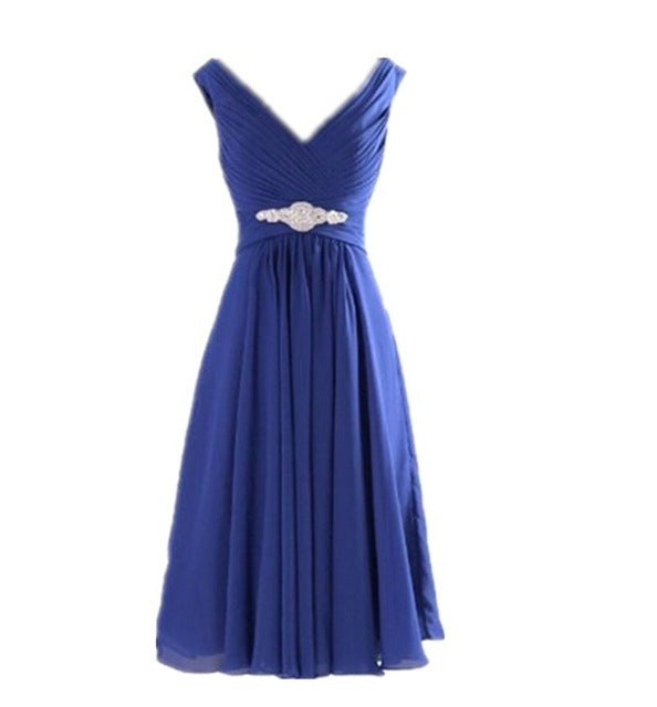 Moon Light, Elegant Wrap Bodice High Waist Embellished Evening Dress