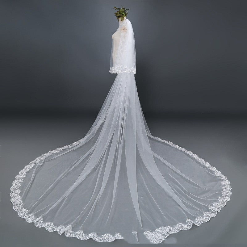 Double Veil Bride Wedding White