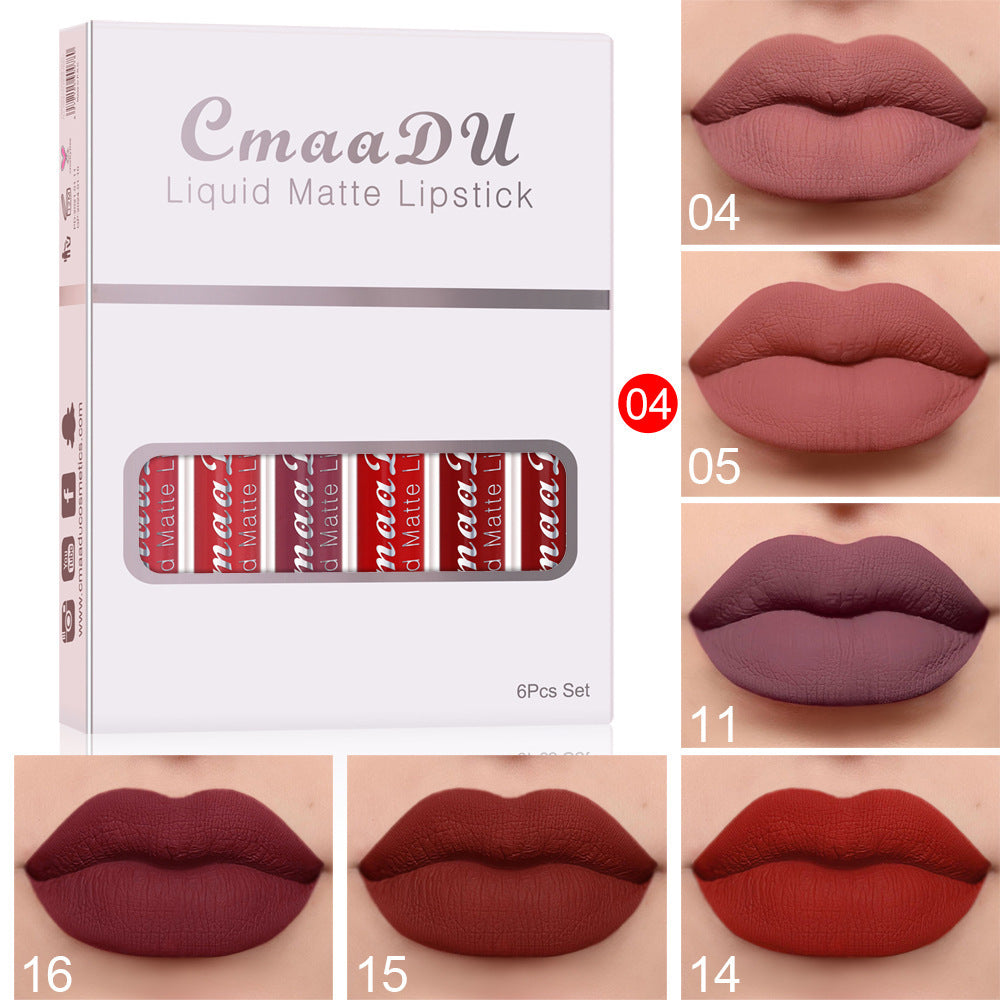 CmaaDU Multivitamin Formula, Box Of 6 Matte Non-stick Waterproof Long Lasting Lipstick