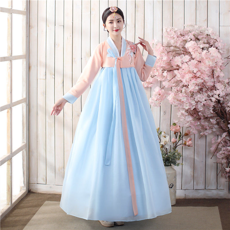 Cherry 🌸 Blossom, Retro Fashion Hanbok Korean Ethnic Costumes Stage Dance Costumes, Fantasy wedding