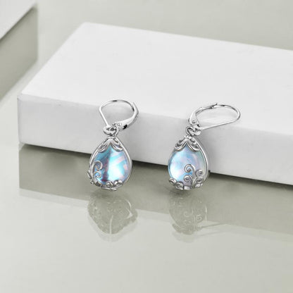 Filigree Teardrop, Drop Dangle Earrings with Leverback, Gifts for Women