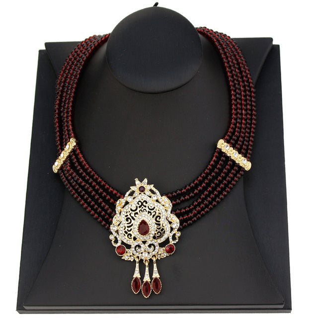 Ethnicity, Morocco Bridal Wedding Necklace Jewelry Set for Women