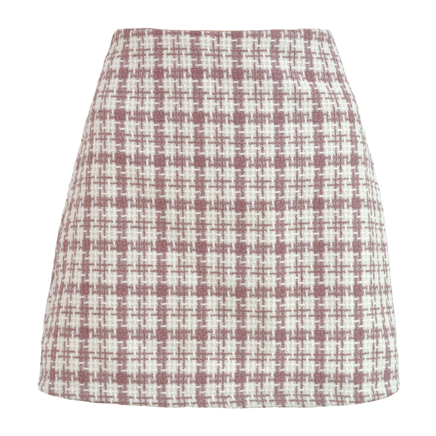 Xiaoxiangfeng, Woolen High-waisted Skirt, Retro Well Grid A-line Skirt for Women