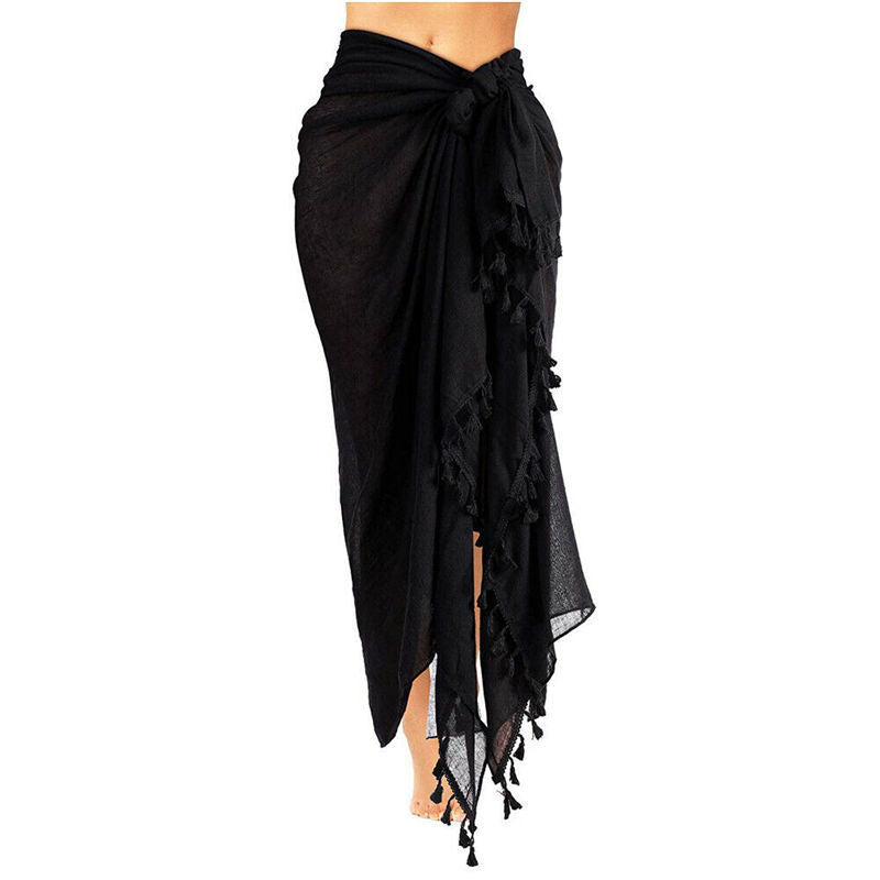 Seaside Holiday, Fringed Sarong, Sunscreen Protection and Cover Up for Women