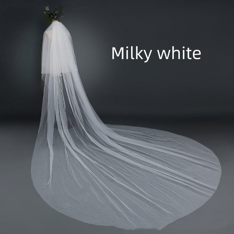 Bridal Wedding Veil Widened Tail