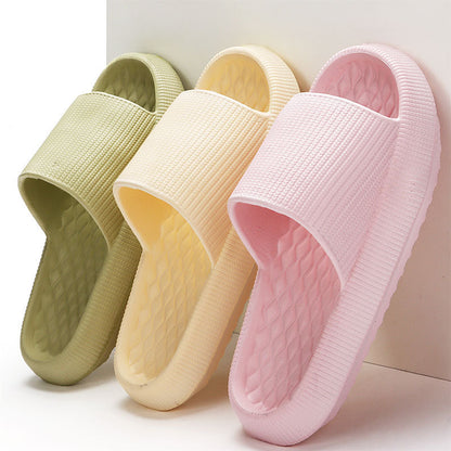 EVE, Summer EVA Slippers, Solid Color Rhombus Stripe Anti-slip Slippers New Women&